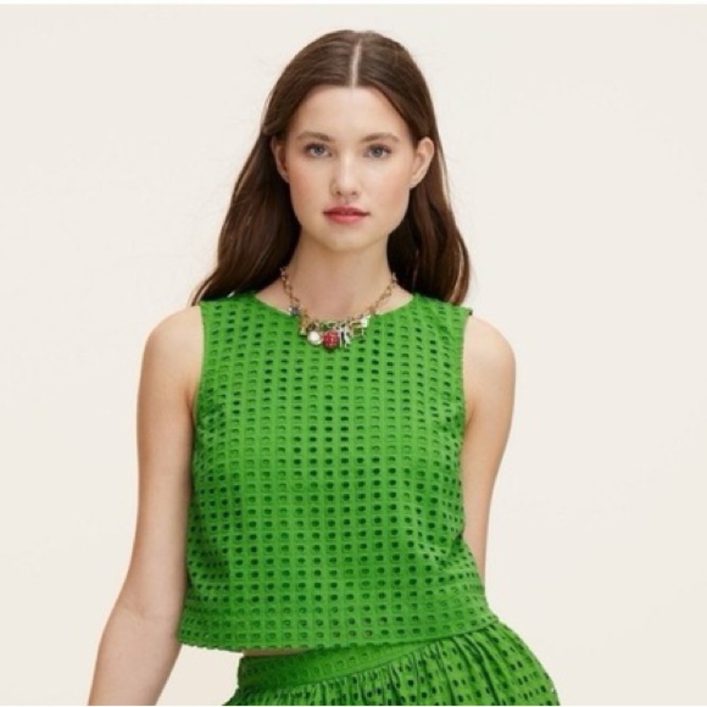 Target x Kate Spade Green Eyelet Shell Top | XS
